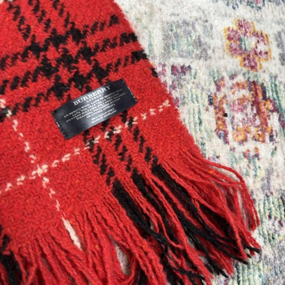 Burberry Wool Red Scarf